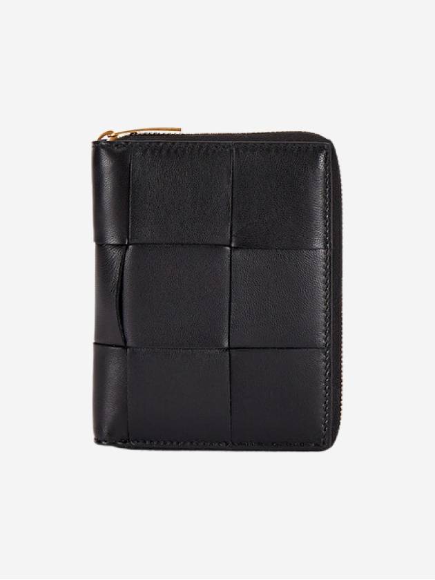 Intrecciato Zip Around Half Wallet Black - BOTTEGA VENETA - BALAAN 2