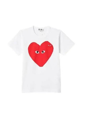 Women s Big Heart Print Short Sleeve T Shirt P1T2191 - COMME DES GARCONS - BALAAN 1