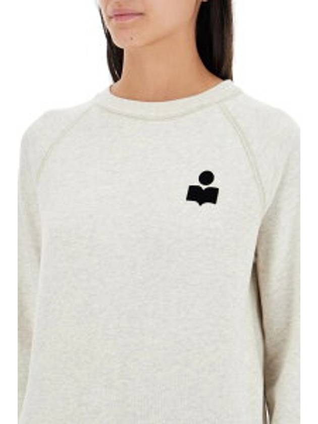 Mila Logo Cotton Sweatshirt Ecru Khaki - ISABEL MARANT - BALAAN 3