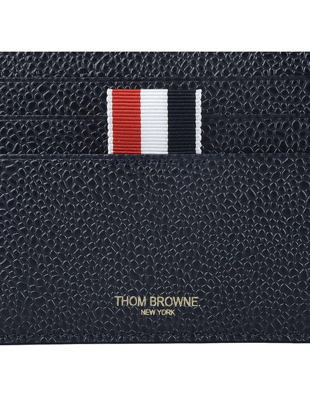 Pebble Grain Anchor Card Wallet Navy - THOM BROWNE - BALAAN 5