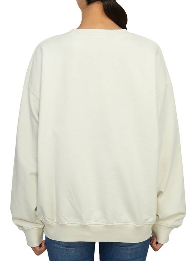 Logo Print Cotton Sweatshirt Beige - GANNI - BALAAN 4