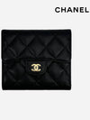 Small Classic Flap Wallet Grained Calfskin & Gold Black - CHANEL - BALAAN 2