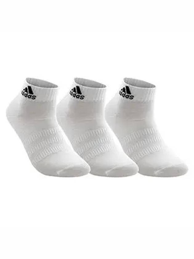 Logo Ankle Socks 3 Pairs White - ADIDAS - BALAAN 2