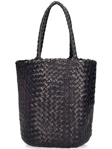 Hand Braided Top Hand Basket Black Tote Bag - DRAGON DIFFUSION - BALAAN 1