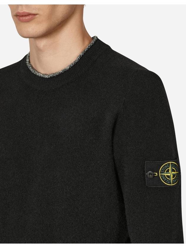 Waffen Patch Crew Neck Sweatshirt Black - STONE ISLAND - BALAAN 5