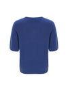 100% Wool Round Neck Sleeve Sweater BlueC3KPO74BL - CALLAITE - BALAAN 7