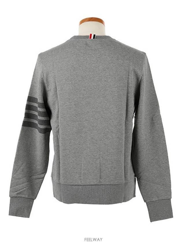 4 Bar Tonal Crew Neck Sweatshirt Grey - THOM BROWNE - BALAAN 6