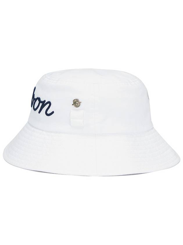 Big Script Tea Holder Bucket Hat WHITE - MALBON GOLF - BALAAN 3