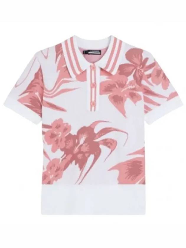 Hedda Knitted Polo Shirt Hibiscus Pink - J.LINDEBERG - BALAAN 2