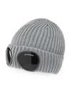 Goggle Detail Ribbed Beanie Grey - CP COMPANY - BALAAN 4