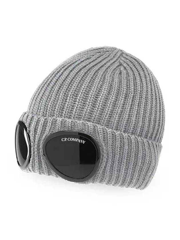 Goggle Detail Ribbed Beanie Grey - CP COMPANY - BALAAN 2