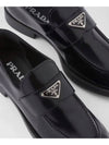 Triangle Logo Brush Leather Loafers Black - PRADA - BALAAN 6