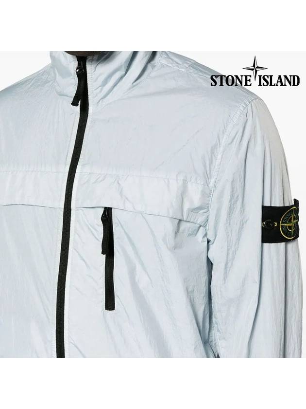 Compass Badge Pleated Windbreaker Blue - STONE ISLAND - BALAAN 6