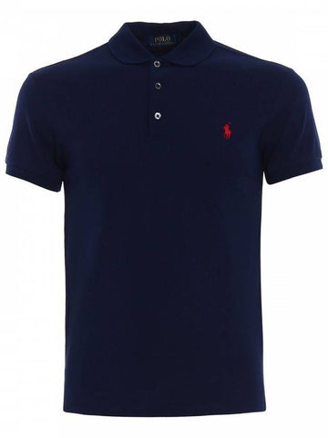 Men's Embroidery Red Pony Short Sleeve Polo Shirt Navy - POLO RALPH LAUREN - BALAAN 1