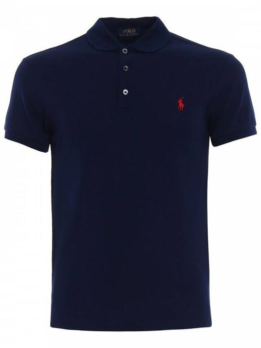 Men's Embroidery Red Pony Short Sleeve Polo Shirt Navy - POLO RALPH LAUREN - BALAAN 1