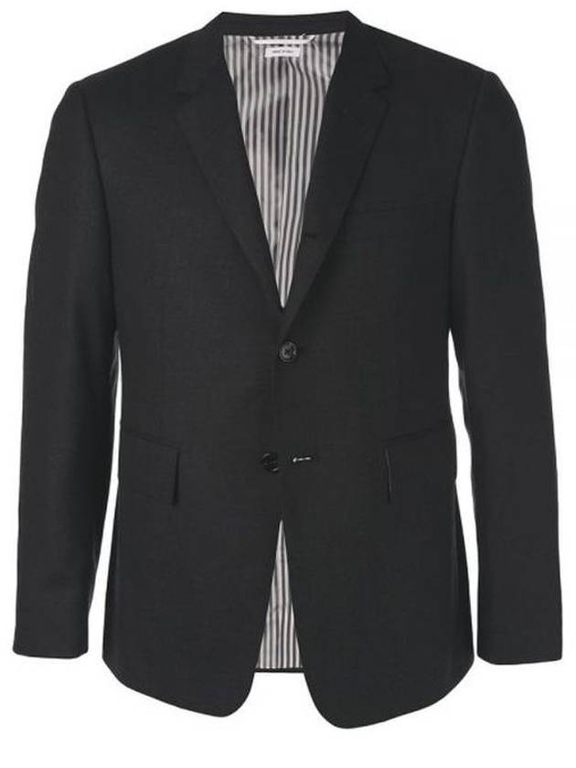 Super 120S Wool Twill Single Breasted Classic Jacket Black - THOM BROWNE - BALAAN 2