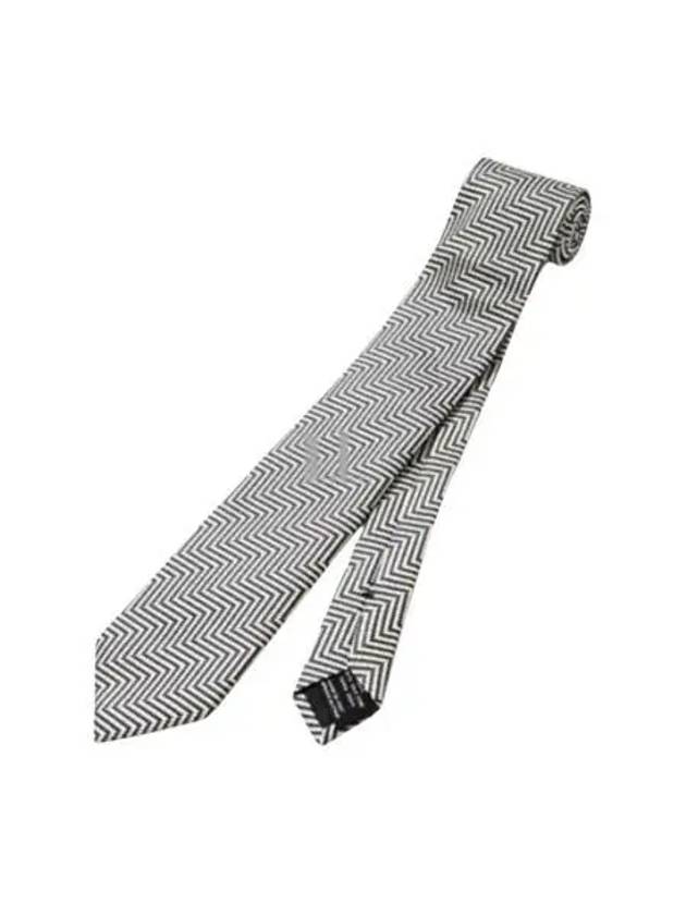 Pattern Silk Tie Grey - TOM FORD - BALAAN 2