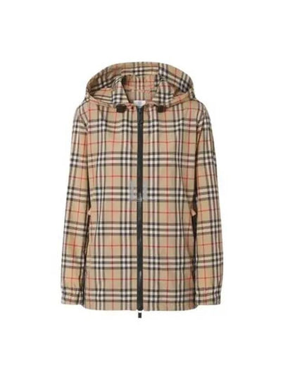 Check Hooded Jacket Archive Beige - BURBERRY - BALAAN 2