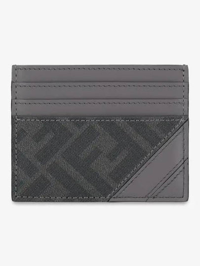 Diagonal FF Canvas Card Wallet Gray - FENDI - BALAAN 2