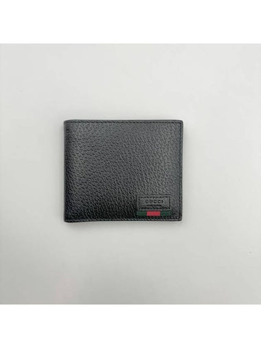 Men s Web Leather Bifold Wallet 428749 - GUCCI - BALAAN 1