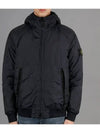 Men's Garment Dyed Crinkle Reps Recycled Nylon Primaloft TC Hooded Jacket Navy - STONE ISLAND - BALAAN 2