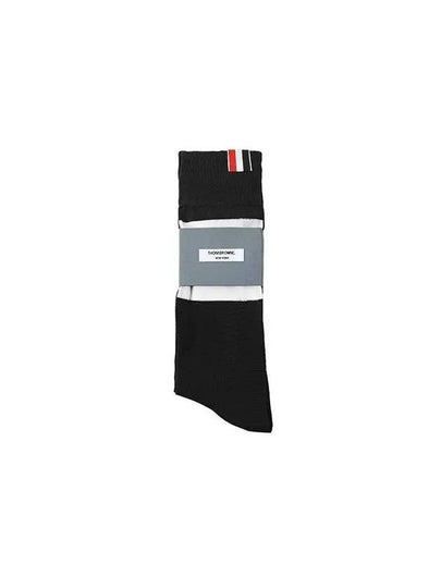 Men's Diagonal Light Weight Midi Socks Black - THOM BROWNE - BALAAN 2