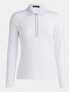 Featherweight Silky Tech Nylon Quarter Zipper Polo Long Sleeve T-Shirt Snow - G/FORE - BALAAN 2