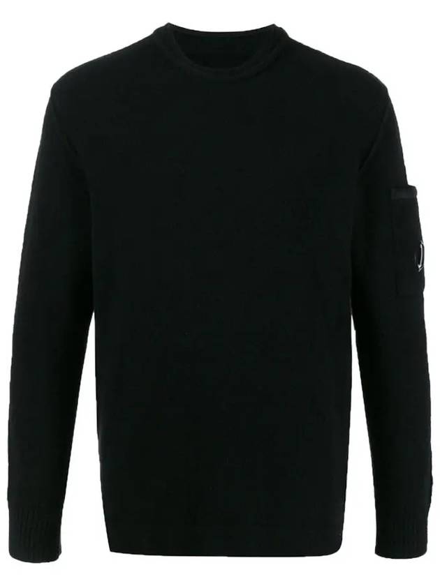 Stretch Alpaca Wool Lens Crew Neck Knit Top Black - CP COMPANY - BALAAN 3