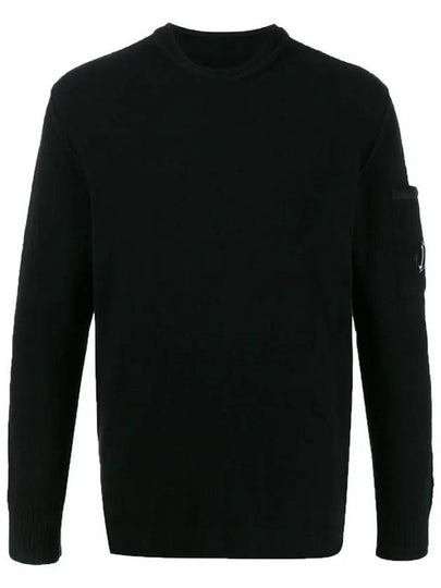 Stretch Alpaca Wool Lens Crew Neck Knit Top Black - CP COMPANY - BALAAN 2