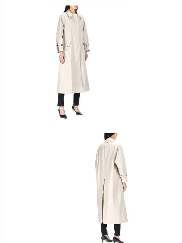 Waterproof Cotton Twill Raglan Trench Overcoat Khaki - THOM BROWNE - BALAAN 5