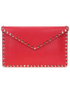 Rockstud Pouch Clutch Bag Red - VALENTINO - BALAAN 1