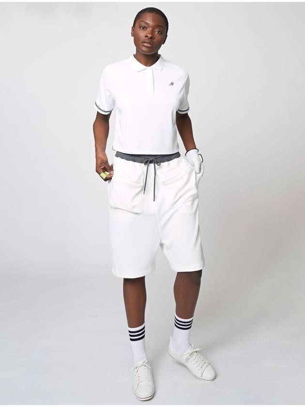 Crop Polo G Polo Shirt White - ATHPLATFORM - BALAAN 4