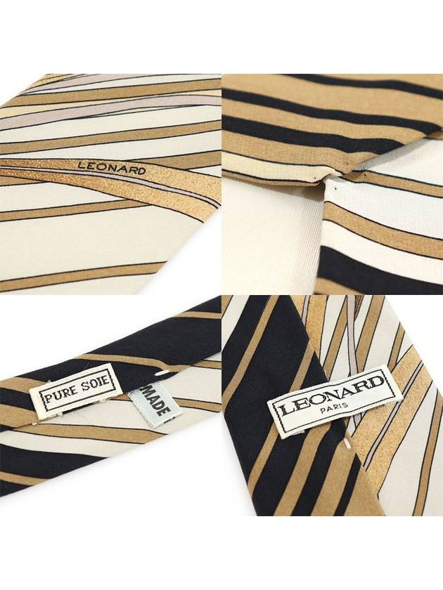 100 silk multi color striped pattern tie - LEONARD - BALAAN 7