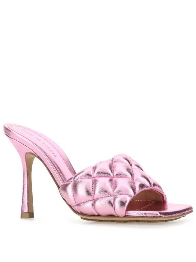 Glossy Padded Sandals Heel Pink - BOTTEGA VENETA - BALAAN 3