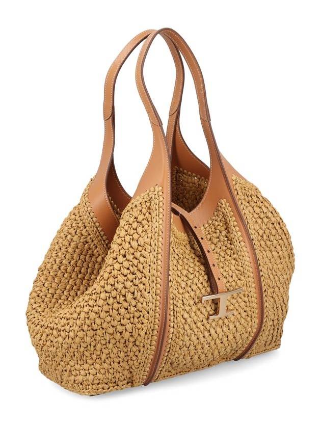 Timeless Raffia Tote Bag XBWTSBAR300RGM - TOD'S - BALAAN 4