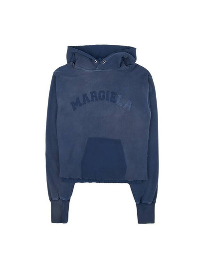 Logo Vintage Cotton Cropped Hoodie Blue - MAISON MARGIELA - BALAAN 2