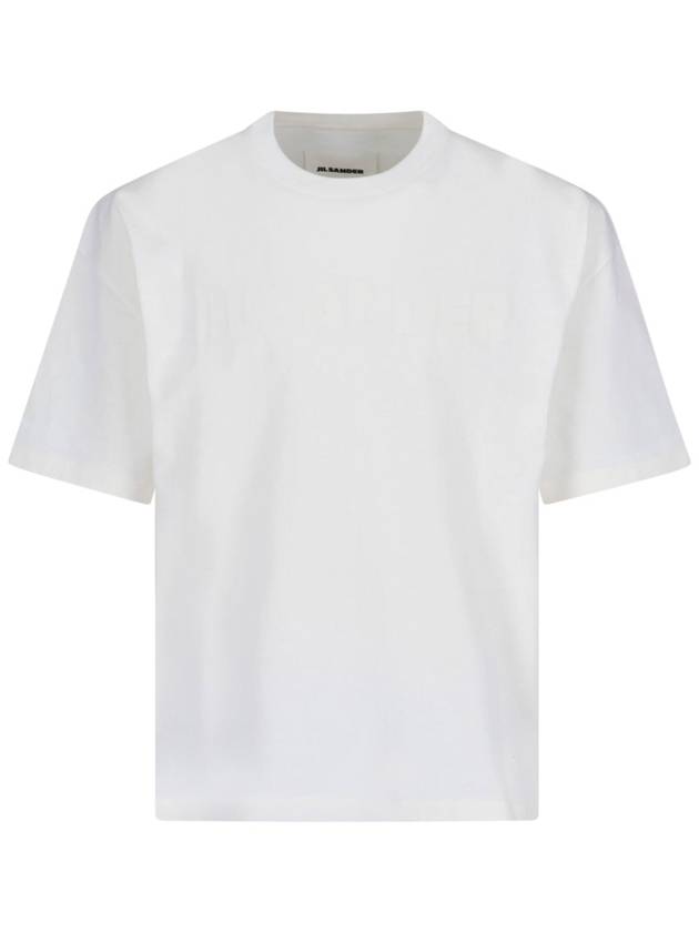 Logo Print Short Sleeve T-Shirt White - JIL SANDER - BALAAN 2