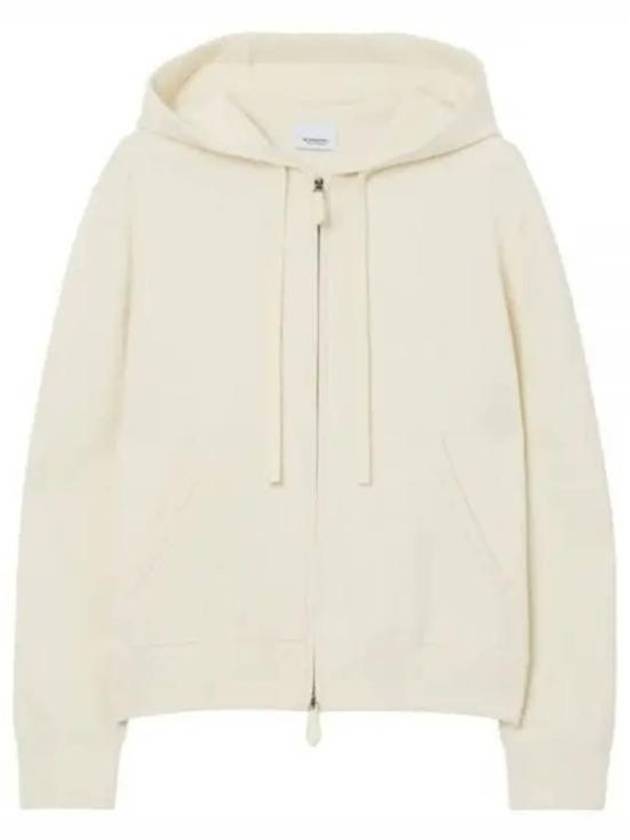 Drawstring Zip-Up Hoodie Ivory - BURBERRY - BALAAN 2