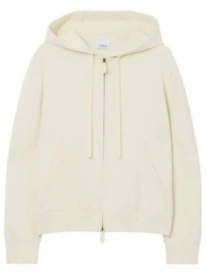 Drawstring Zip-Up Hoodie Ivory - BURBERRY - BALAAN 2