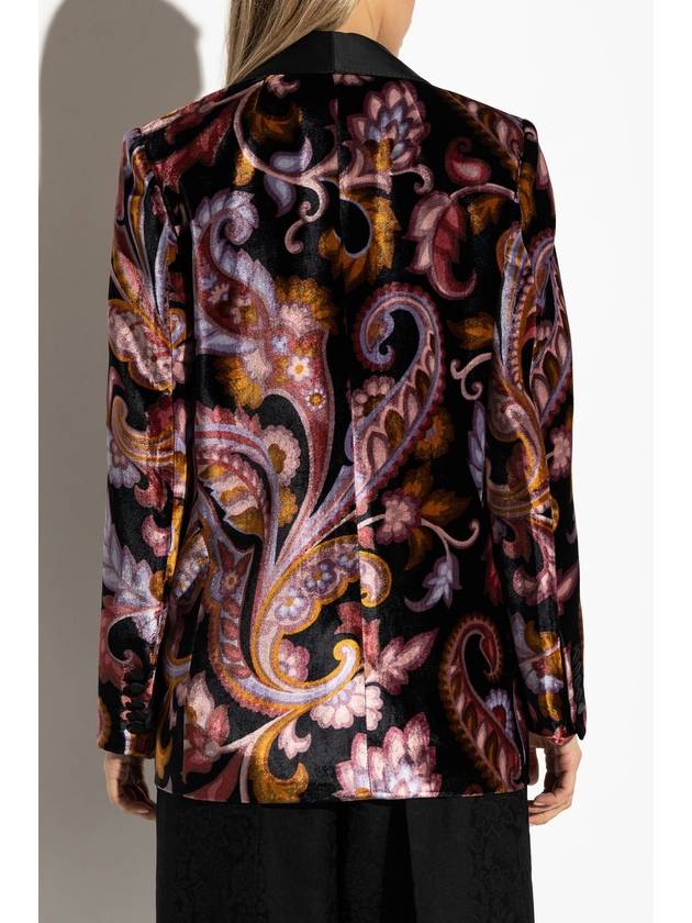 Etro Patterned Velvet Blazer, Women's, Multicolour - ETRO - BALAAN 4