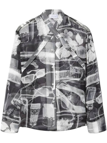 X-ray print silk shirt OWGE014S24FAB0021001 - OFF WHITE - BALAAN 1