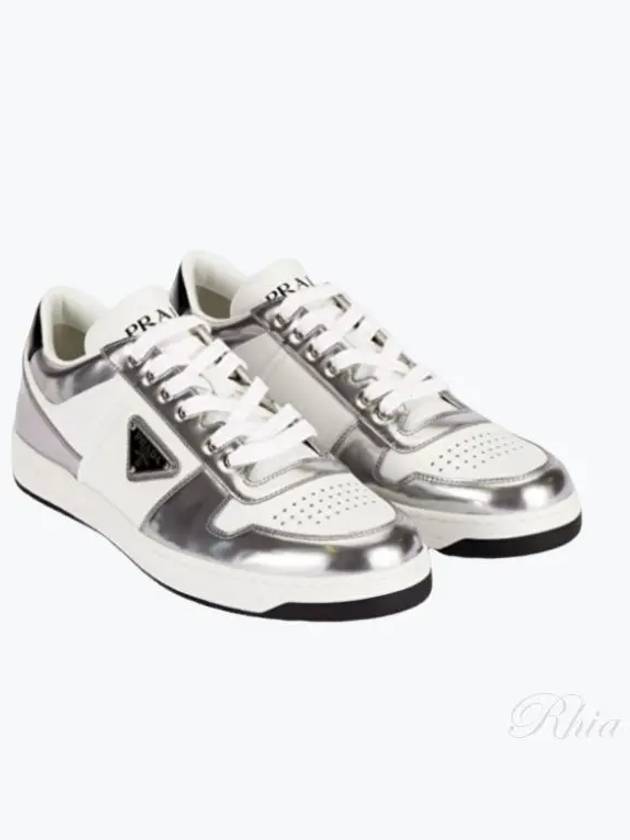 Downtown Logo Low Top Sneakers White Silver - PRADA - BALAAN 2