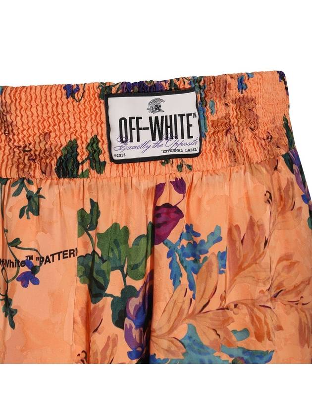 Logo Patch Floral Print Shorts Peach Orange - OFF WHITE - BALAAN 4