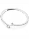 Mesmera Double Heart Crystal Bangle Bracelet Silver - SWAROVSKI - BALAAN 3