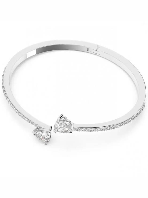 Mesmera Double Heart Crystal Bangle Bracelet Silver - SWAROVSKI - BALAAN 3