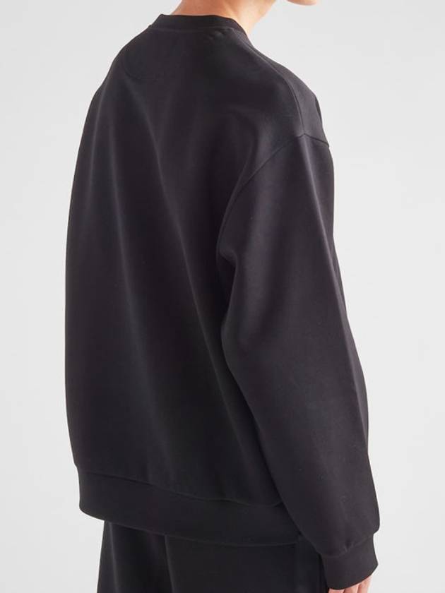 Technical Cotton Sweatshirt Black - PRADA - BALAAN 4