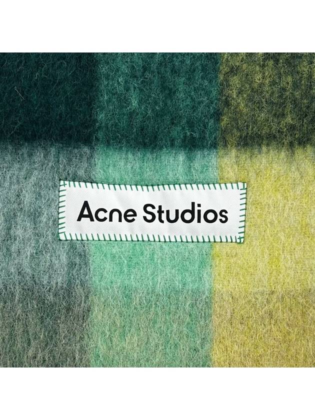 Check Mohair Muffler Yellow Green - ACNE STUDIOS - BALAAN 4