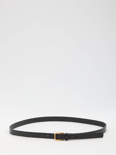 Minimal Leather Belt Black - SAINT LAURENT - BALAAN 2