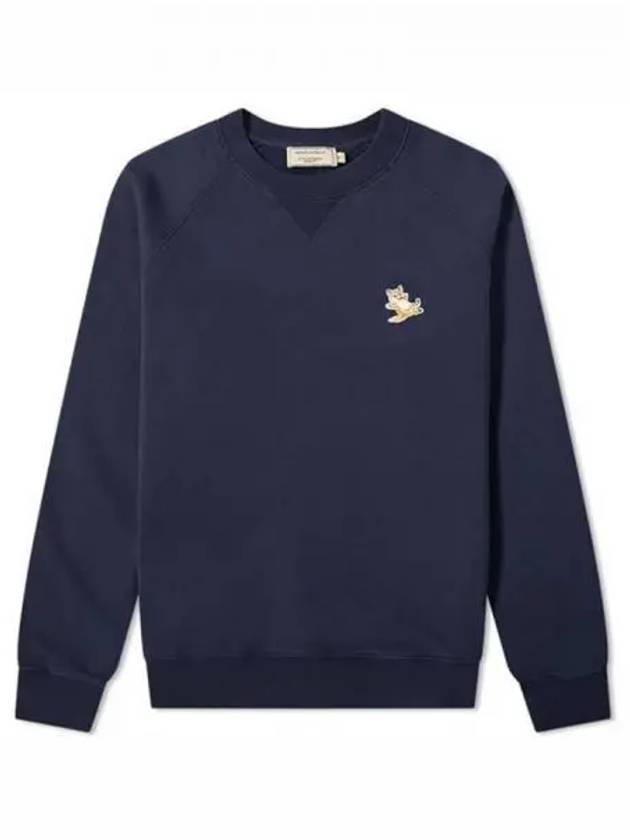 GU00342KM0002 NA Chillex Patch Crew Neck Sweatshirt Navy TJ 271651 - MAISON KITSUNE - BALAAN 1