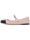 Women's Leather Ballerina Flats Pink - MIU MIU - BALAAN.